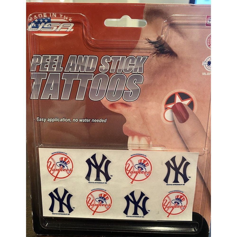 New York Yankees MLB Peel and Stick Tattoos Rico Industries Set of 8 New
